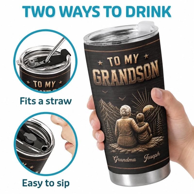 Custom Tumbler - Personalized Birthday Gifts For Grandson - My Greatest Blessing In Life