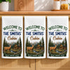 Custom Cabin Kitchen Towel - Personalized Summer Vacation And Travel Gifts For Mom, Dad, Brother, Sister - Home Is Where The Forest Is