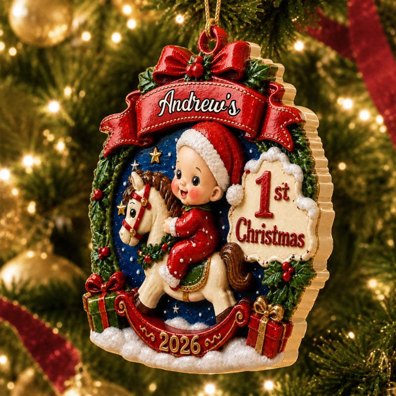 Custom First Christmas Premium 3D Ornament - Personalized Christmas Baby Shower, Gender Reveal Gifts For New Moms, New Dads, New Parents - Our Little Miracle