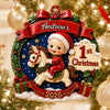 Custom First Christmas Premium 3D Ornament - Personalized Christmas Baby Shower, Gender Reveal Gifts For New Moms, New Dads, New Parents - Our Little Miracle