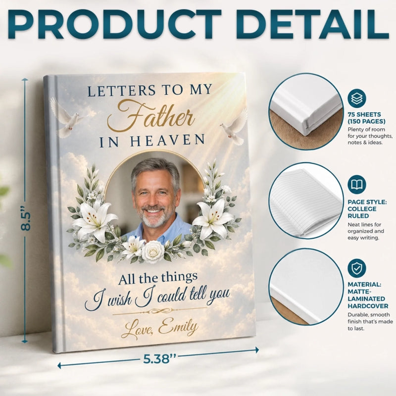 Custom Photo Hardcover Journal - Personalized  Memorial Sympathy Gifts For Loss Of Mom, Dad - Missing You Every Single Day