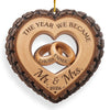 Custom First Christmas Wooden Ornament - Personalized Anniversary Christmas Wedding Gifts For Husband And Wife, Him And Her - Forever My Christmas Love