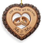 Custom First Christmas Wooden Ornament - Personalized Anniversary Christmas Wedding Gifts For Husband And Wife, Him And Her - Forever My Christmas Love