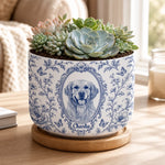 Custom Photo Home Decor Ceramic Plant Pot -  Personalized Birthday Gifts For Dog Cat Lovers, Dog Dad And Mom, Cat Owners - Love Grows Right Here