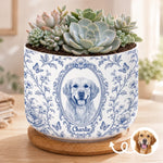 Custom Photo Home Decor Ceramic Plant Pot -  Personalized Birthday Gifts For Dog Cat Lovers, Dog Dad And Mom, Cat Owners - Love Grows Right Here