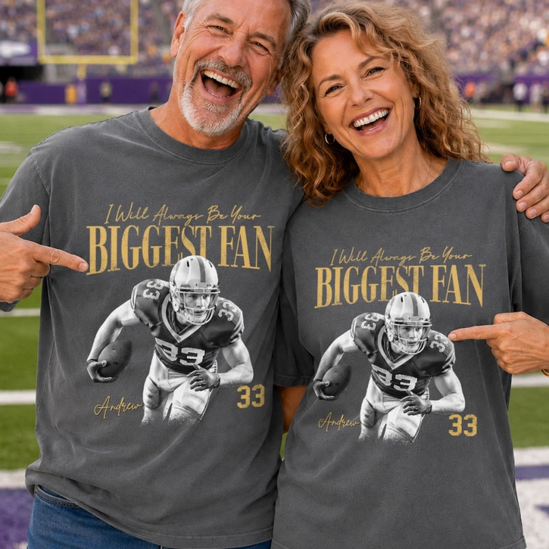 Custom Photo America Football Comfort T-Shirt - Personalized Birthday Gifts For Mom, Dad, America Football Lovers, Sports Fans, Sports Lovers - Sunday Funday Starts Here
