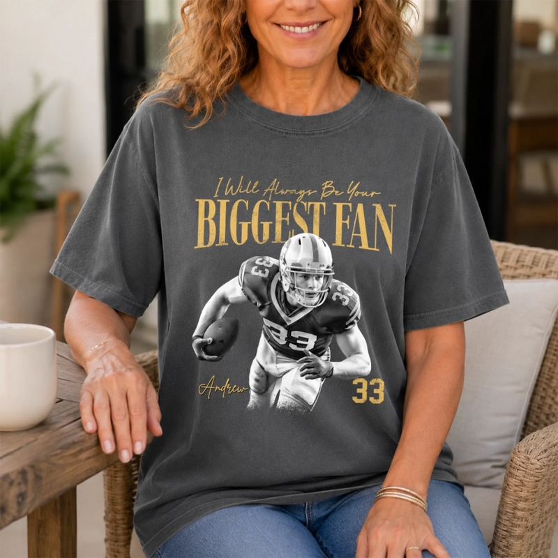 Custom Photo America Football Comfort T-Shirt - Personalized Birthday Gifts For Mom, Dad, America Football Lovers, Sports Fans, Sports Lovers - Sunday Funday Starts Here