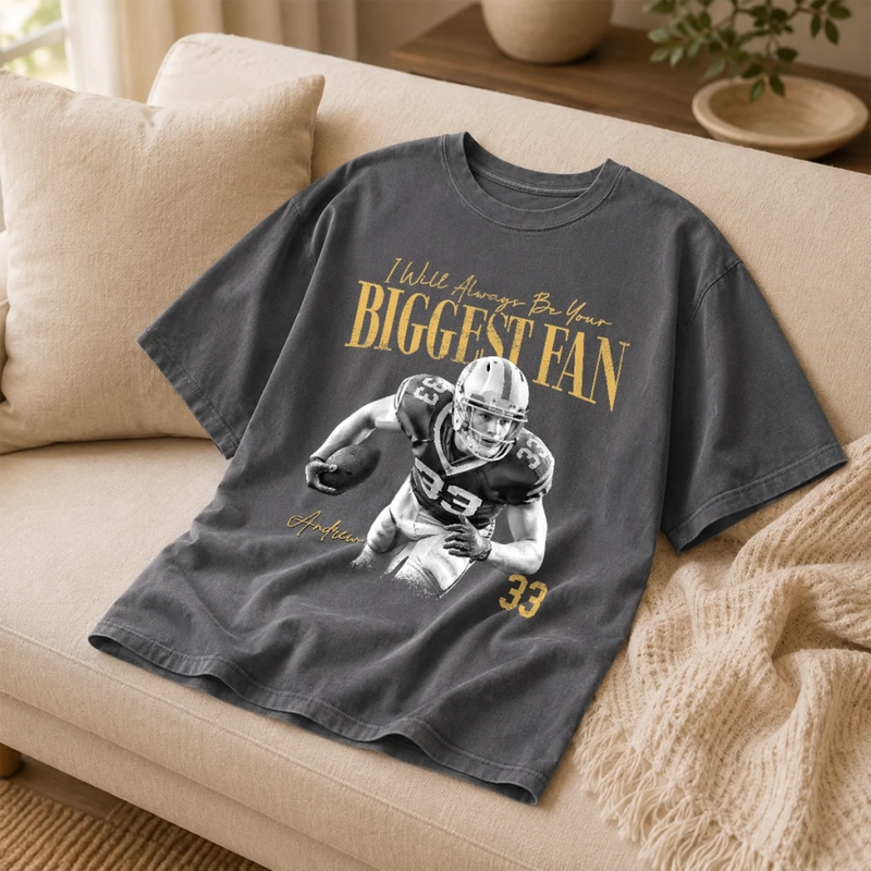Custom Photo America Football Comfort T-Shirt - Personalized Birthday Gifts For Mom, Dad, America Football Lovers, Sports Fans, Sports Lovers - Sunday Funday Starts Here