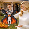 Custom Photo Wood Sign - Personalized Halloween Birthday Gifts For Dog Cat Lovers, Dog Dad And Mom, Cat Owners - Spooky Bat Pet Magic