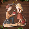 Custom First Christmas Acrylic Ornament - Personalized Anniversary Christmas Wedding Gifts For Husband And Wife, Him And Her - She Said Forever