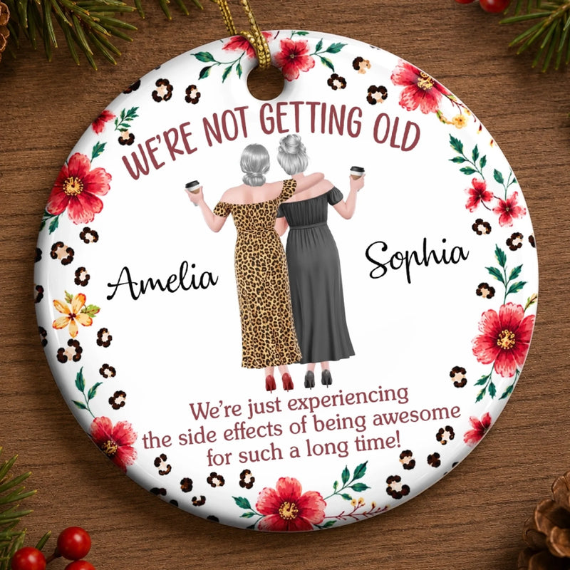 Custom Ceramic Ornament - Personalized Best Friend Christmas Birthday Gifts For Women, Besties, Sisters, BFF - Besties For A Lifetime