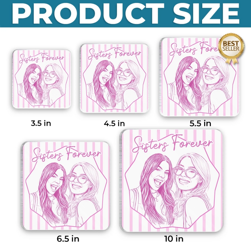 Custom Photo Acrylic Fridge Magnet - Personalized Best Friend Birthday Gifts For Women, Besties, Sisters, BFF - Good Times Never Get Old