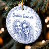 Custom Photo Ceramic Ornament - Personalized Best Friend Christmas Birthday Gifts For Women, Besties, Sisters, BFF - Entertained By Us Daily