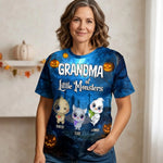 Custom Unisex T-shirt - Personalized Halloween Birthday Gifts For Mom, Grandma - Little Monsters Light Up Halloween