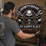 Custom Shaped Metal Sign - Personalized Birthday Gifts For Mechanics, Dad, Husband - Built Not Bought Just Right