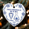 Custom First Christmas Ceramic Ornament - Personalized Anniversary Christmas Wedding Gifts For Husband And Wife, Him And Her - Our Love Story Starts Here