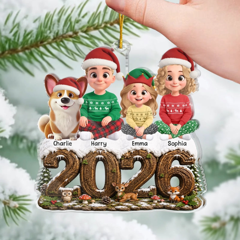 Custom Acrylic Ornament - Personalized Christmas Birthday Gifts For Mom, Dad, Brother, Sister, Dog Cat Lovers - Home Is Where We Gather