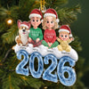 Custom Acrylic Ornament - Personalized Christmas Birthday Gifts For Mom, Dad, Brother, Sister, Dog Cat Lovers - Love Grows Best Together