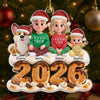 Custom Acrylic Ornament - Personalized Christmas Birthday Gifts For Mom, Dad, Brother, Sister, Dog Cat Lovers - Our Happy Place Is Together