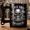 Custom Coffee Mug With Wrench Handle - Personalized Birthday Gifts For Husband, Son, Grandson, Brother, Grandpa, Dad, Yourself - If It's Broken I Fix It