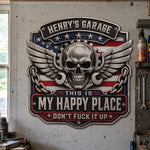 Custom Shaped Metal Sign - Personalized Birthday Gifts For Men - Enter At Your Own Risk