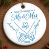 Custom First Christmas Ceramic Ornament - Personalized Anniversary Christmas Wedding Gifts For Husband And Wife, Him And Her - Forever Starts With Us