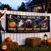 Custom Banner - Personalized Halloween Decor Gifts For Mom, Dad, Brother, Sister - In This Spooky Home We Love