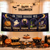Custom Banner - Personalized Halloween Decor Gifts For Mom, Dad, Brother, Sister - In This Spooky Home We Love