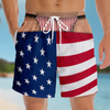 Custom Funny Patriotic Men Swim Trunks - Personalized Summer Vacation And Travel Gifts For Husband, Son, Grandson, Brother, Grandpa, Dad, Yourself - Professional Beach Bum