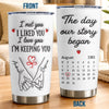 Custom Tumbler - Personalized Anniversary Wedding Gifts For Husband And Wife, Him And Her - The Day We Began