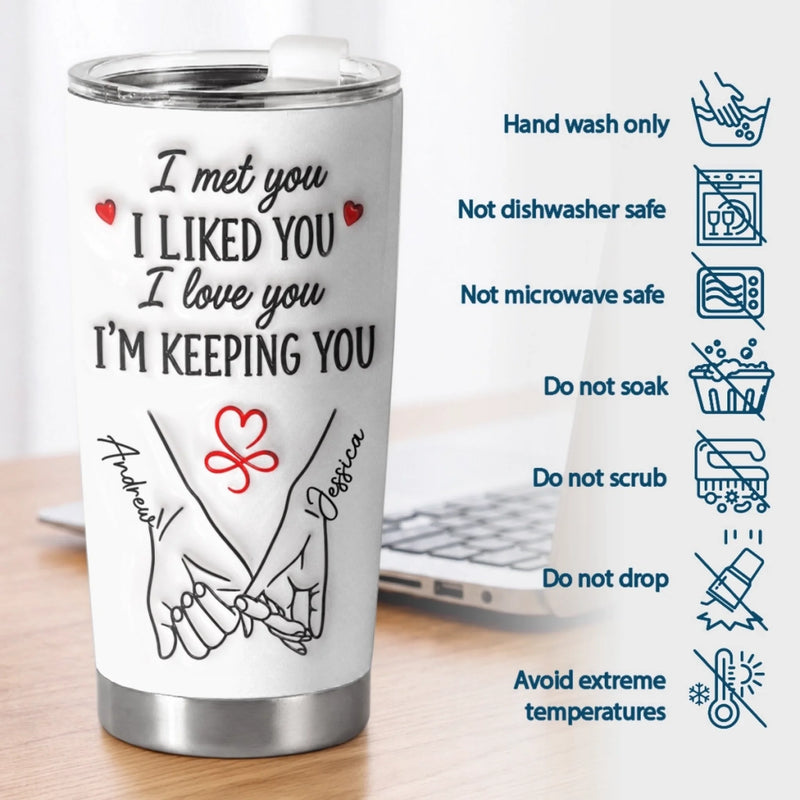 Custom Tumbler - Personalized Anniversary Wedding Gifts For Husband And Wife, Him And Her - The Day We Began