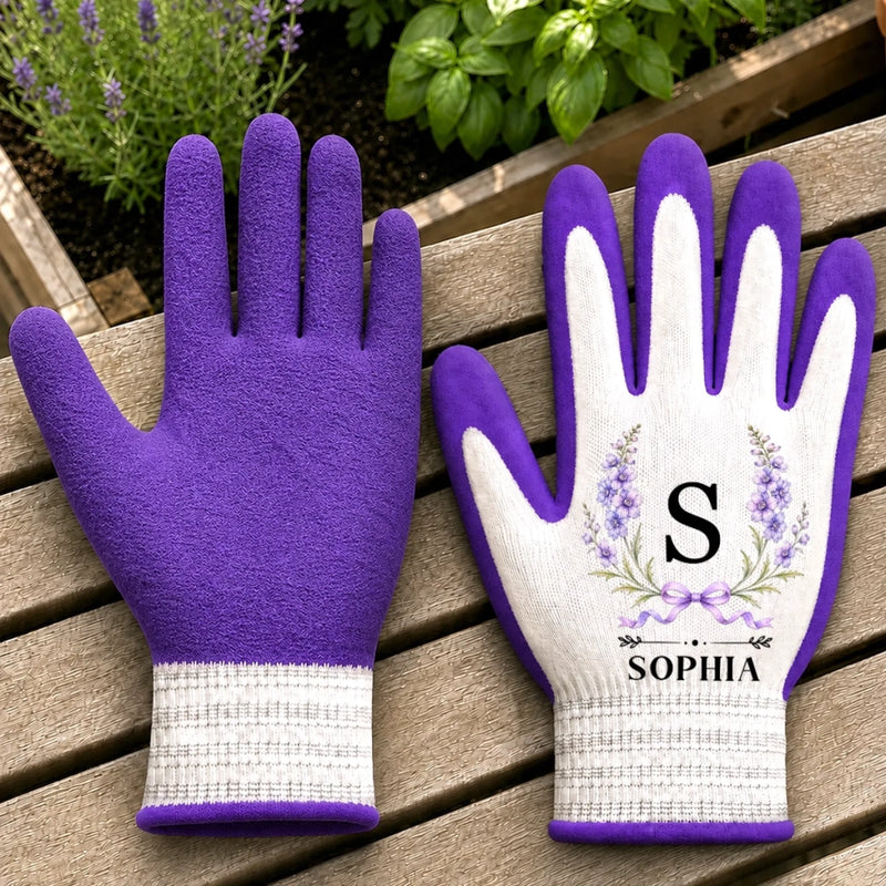 Custom Coated Grip Gardening Gloves - Personalized Birthday Garden Gifts For Gardeners - Blooms In My Hands
