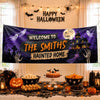 Custom Haunted Home Banner - Personalized Halloween Decor Gifts For Mom, Dad, Brother, Sister - Ghosts And Spirits Welcome Here