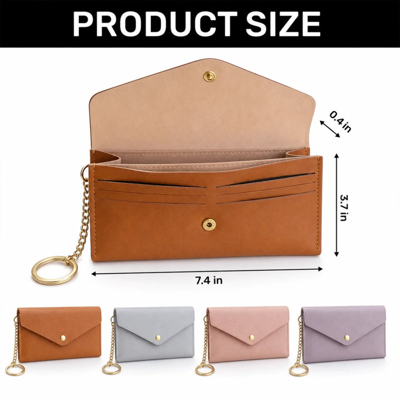 Custom Leather Envelope Wallet - Personalized Birthday Gifts For Daughter, Granddaughter - Watching You Bloom With Pride