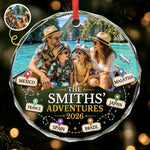 Custom Photo Circle Glass Ornament - Personalized Christmas Birthday Gifts For Family - Making Memories Around The World