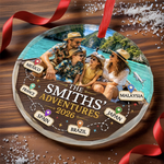 Custom Photo Circle Glass Ornament - Personalized Christmas Birthday Gifts For Family - Making Memories Around The World