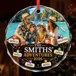 Custom Photo Circle Glass Ornament - Personalized Christmas Birthday Gifts For Family - Making Memories Around The World