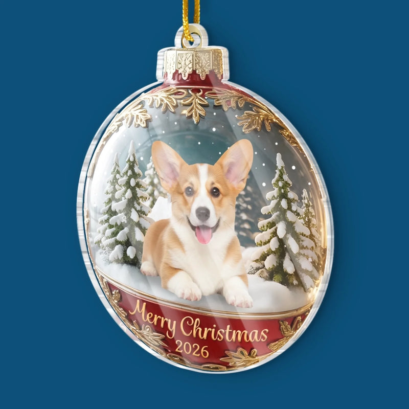 Custom Photo Acrylic Ornament - Personalized Christmas Birthday Gifts For Dog Cat Lovers, Dog Dad And Mom, Cat Owners - Merry Woofmas From The Goodest Pup