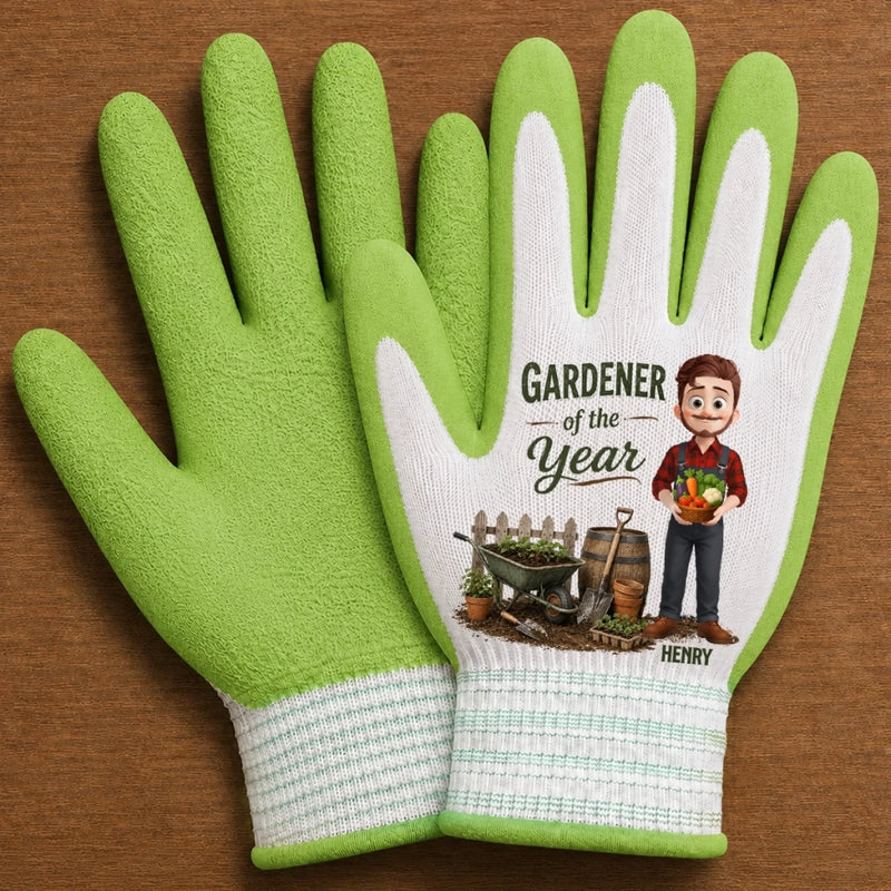 Custom Coated Grip Gardening Gloves - Personalized Birthday Garden Gifts For Gardeners,  Husband, Son, Grandson, Brother, Grandpa, Dad, Yourself - Gardener Of The Year