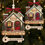 Custom New Home Wooden Ornament With Tag - Personalized Anniversary Christmas Wedding Gifts For Husband And Wife, Him And Her - Key To New Beginnings
