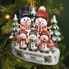 Custom Snowman Acrylic Ornament - Personalized Christmas Birthday Gifts For Grandpa, Grandma - Love Builds Where We Belong