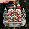 Custom Snowman Acrylic Ornament - Personalized Christmas Birthday Gifts For Grandpa, Grandma - Love Builds Where We Belong