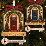 Custom New Home Wooden Ornament With Tag - Personalized Anniversary Christmas Wedding Gifts For Couple, Husband, Wife - Warm Hearts Sweet Home