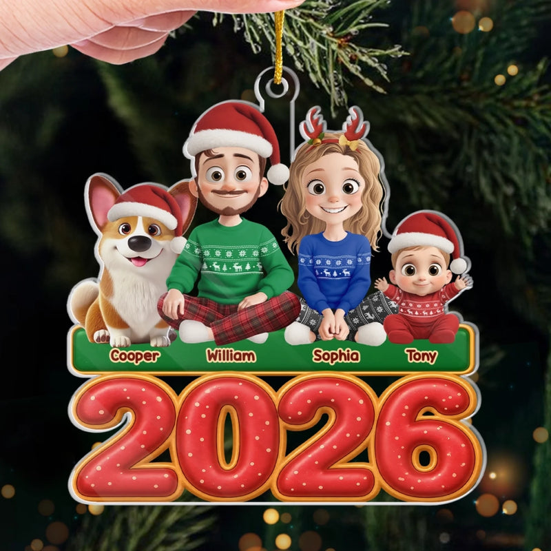 Custom Acrylic Ornament - Personalized Christmas Birthday Gifts For Family, Dog Cat Lovers - New Year, Same Goofy Crew