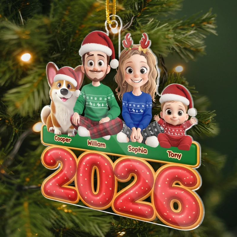 Custom Acrylic Ornament - Personalized Christmas Birthday Gifts For Family, Dog Cat Lovers - New Year, Same Goofy Crew
