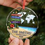 Custom Circle Glass Ornament - Personalized Christmas Birthday Gifts For Family - Best Vacation With My Family