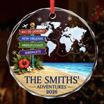 Custom Circle Glass Ornament - Personalized Christmas Birthday Gifts For Family - Best Vacation With My Family