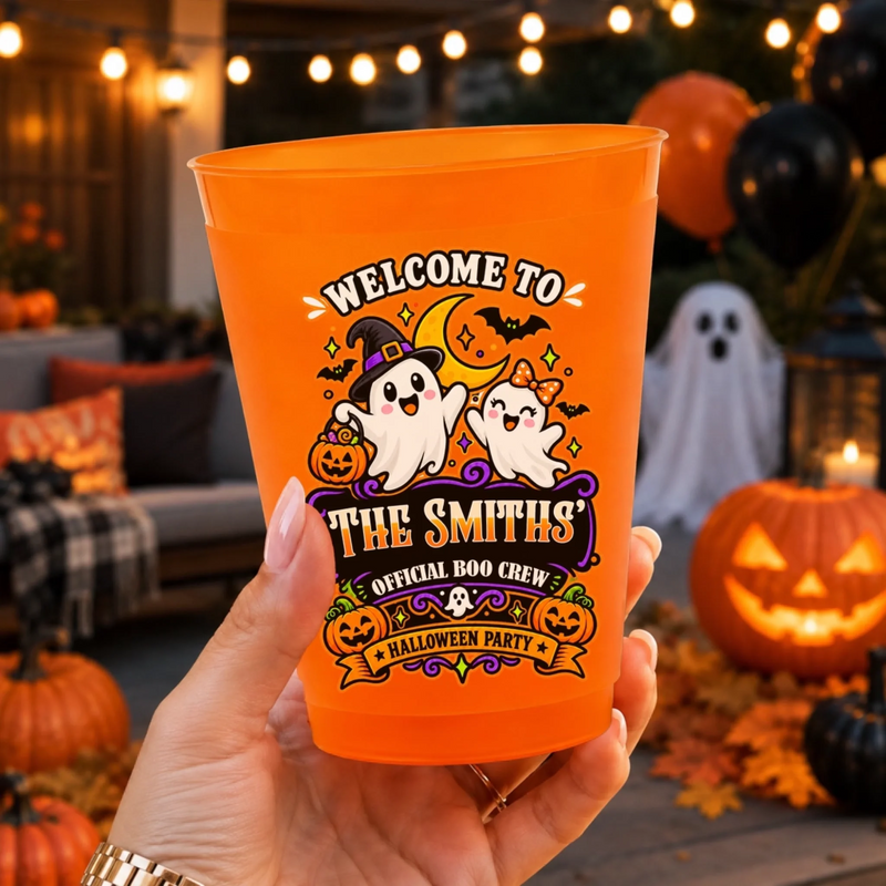 Custom Halloween Party Cups - Personalized Halloween Birthday Gifts For Mom, Dad, Brother, Sister - Creepy Cute Together