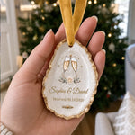 Custom First Christmas Oyster-Shaped Ornament - Personalized Anniversary Christmas Wedding Gifts For Couple - Sweetest Christmas With You