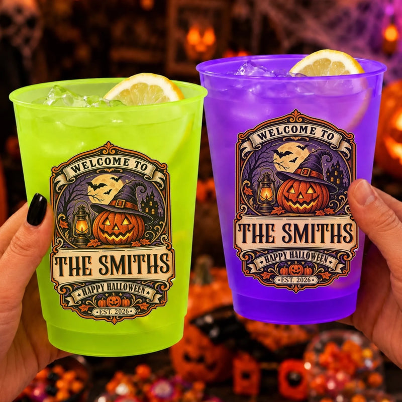 Custom Halloween Party Cups - Personalized Halloween Birthday Gifts For Mom, Dad, Brother, Sister - Haunted Memories Made Here